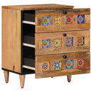 vidaXL Éjjeliszekrény Természetes 50 x 33 x 62 cm Tömör Mangófát