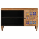vidaXL TV szekrény ajtóval Természetes 80 x 33 x 46 cm Tömör Mangófát