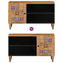 vidaXL TV szekrény ajtóval Természetes 80 x 33 x 46 cm Tömör Mangófát