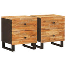 vidaXL Éjjeliszekrény 2 pcs Barna 40 x 33 x 46 cm Tömör Mangófát