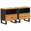 vidaXL Ágytároló szekrény 2 pcs Barna 40 x 33 x 46 cm Tömör Mangófát