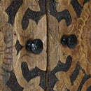 vidaXL Széf tárolóval ajtóval Barna 60 x 33,5 x 75 cm Tömör Mangófát
