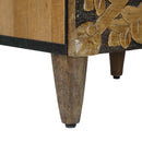 vidaXL Magas Tálca polcokkal Barna 40 x 33,5 x 110 cm Tömör Mangófát