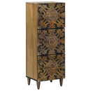 vidaXL Magas Tálca polcokkal Barna 40 x 33,5 x 110 cm Tömör Mangófát