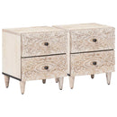vidaXL Éjjeliszekrény 2 pcs Fehér 40 x 33,5 x 46 cm Tömör Mangófát