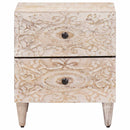vidaXL Éjjeliszekrény 2 pcs Fehér 40 x 33,5 x 46 cm Tömör Mangófát