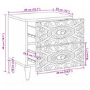 vidaXL Éjjeliszekrény 2 pcs Fehér 40 x 33,5 x 46 cm Tömör Mangófát