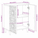 vidaXL Tároló Szekrény Fehér 60 x 33,5 x 75 cm Tömör Mangófát
