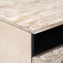 vidaXL Dohányzóasztal fiókkal Fehér 80 x 54 x 40 cm Tömör Mangófát