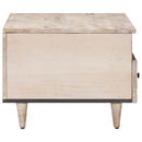 vidaXL Dohányzóasztal fiókkal Fehér 80 x 54 x 40 cm Tömör Mangófát