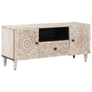 vidaXL TV szekrény fiókkal Fehér 105 x 33,5 x 46 cm Tömör Mangófát