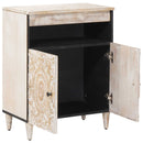 vidaXL Széf tárolóval ajtóval Fehér 60 x 33,5 x 75 cm Tömör Mangófát