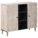 vidaXL Széf polcokkal tárolóval Fehér 90 x 33,5 x 75 cm Tömör Mangófát