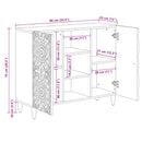 vidaXL Széf polcokkal tárolóval Fehér 90 x 33,5 x 75 cm Tömör Mangófát