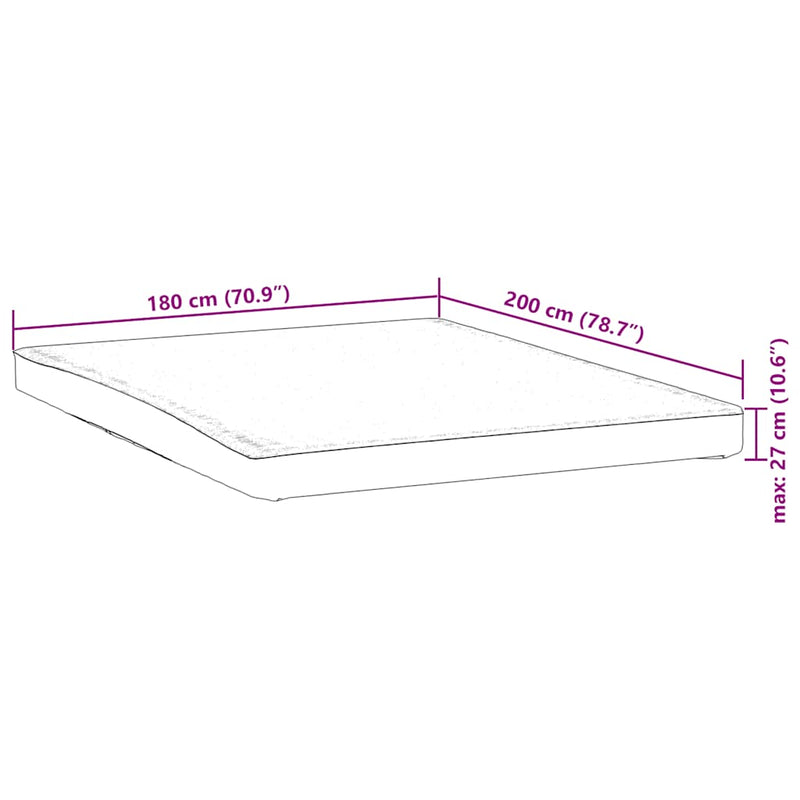 vidaXL fehér matracvédő 180 x 200 cm vízálló