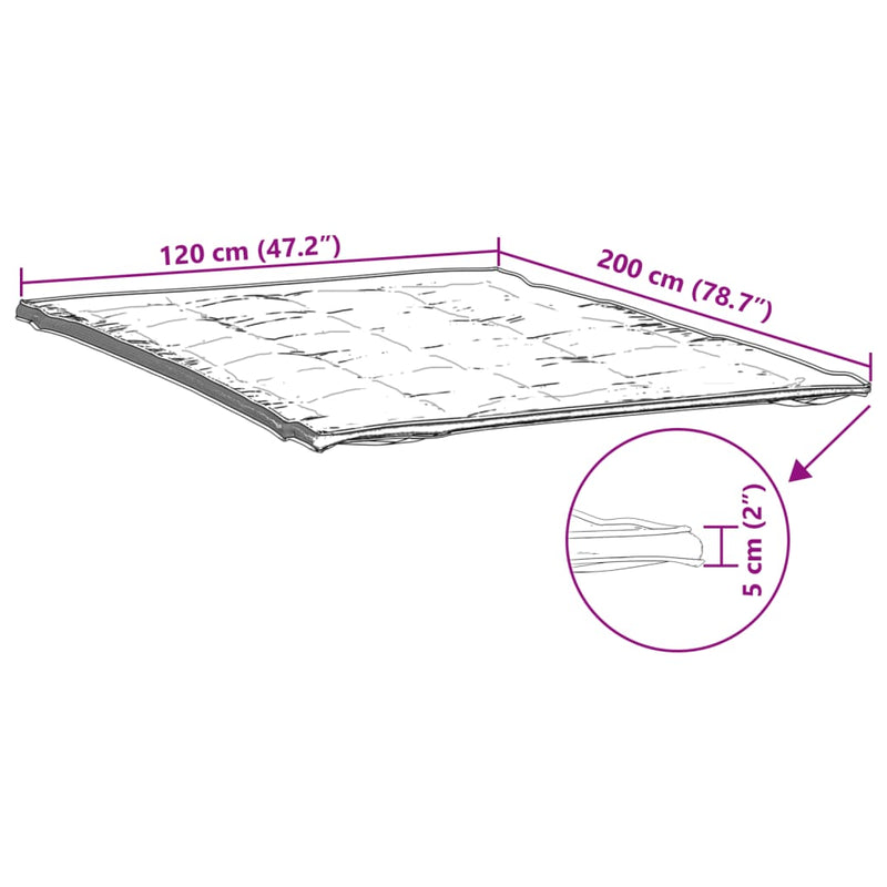 vidaXL fehér matracvédő 120 x 200 cm