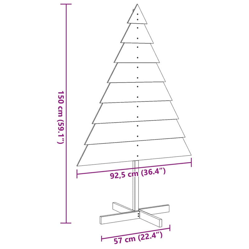 vidaXL tömör fa karácsonyfa-dekoráció 150 cm