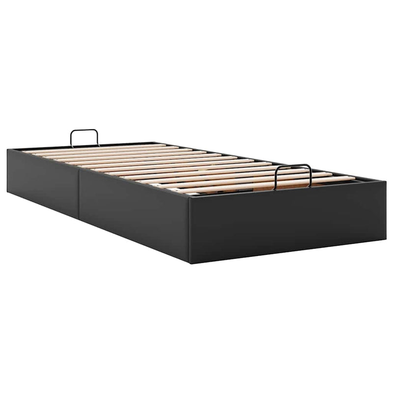 vidaXL Ottomán ágykeret matrac nélkül fekete 80x200 cm műbőr