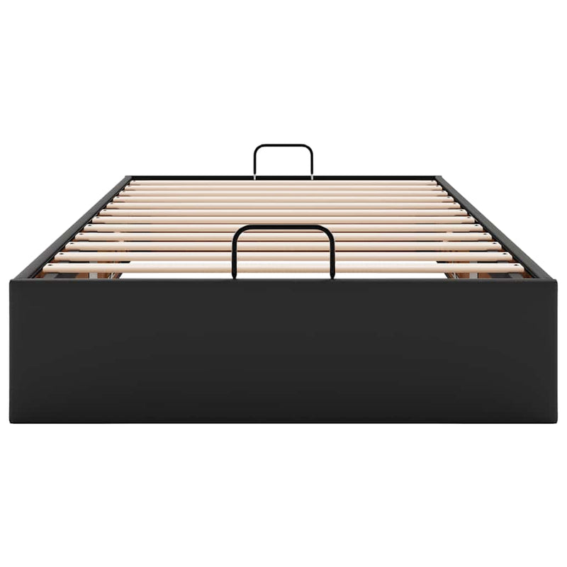 vidaXL Ottomán ágykeret matrac nélkül fekete 80x200 cm műbőr