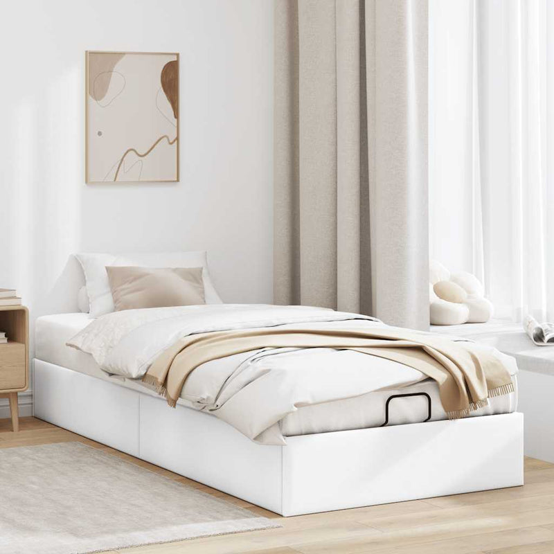 vidaXL Ottomán ágykeret matrac nélkül fehér 80x200 cm műbőr
