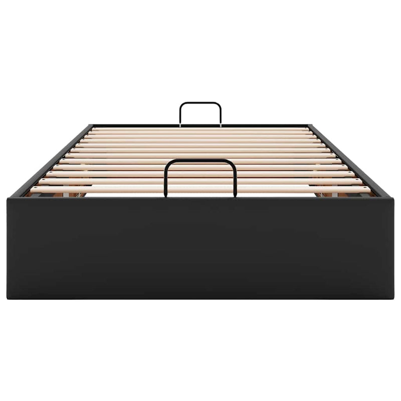 vidaXL Ottomán ágykeret matrac nélkül fekete 90x200 cm műbőr