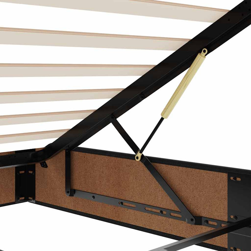 vidaXL Ottomán ágykeret matrac nélkül fekete 90x200 cm műbőr