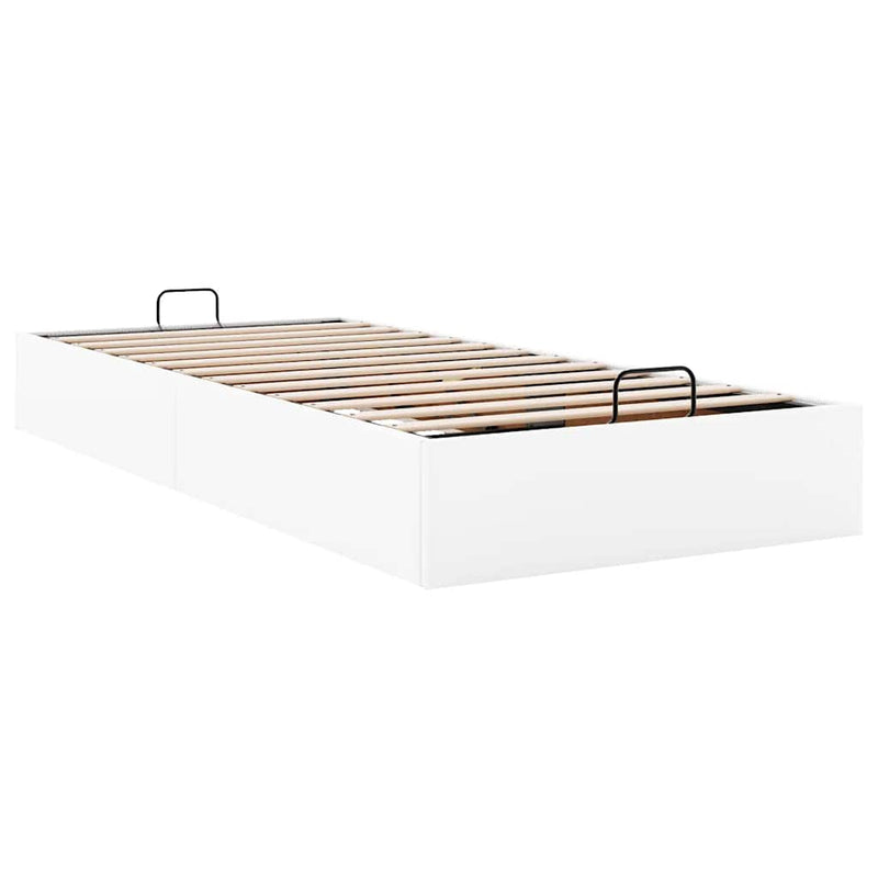 vidaXL Ottomán ágykeret matrac nélkül fehér 90x200 cm műbőr