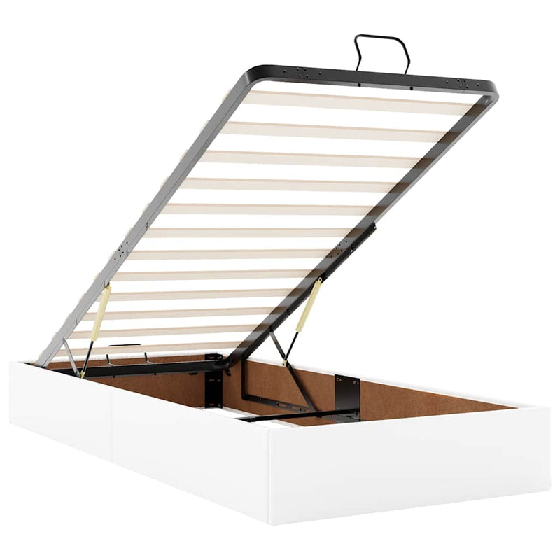 vidaXL Ottomán ágykeret matrac nélkül fehér 90x200 cm műbőr