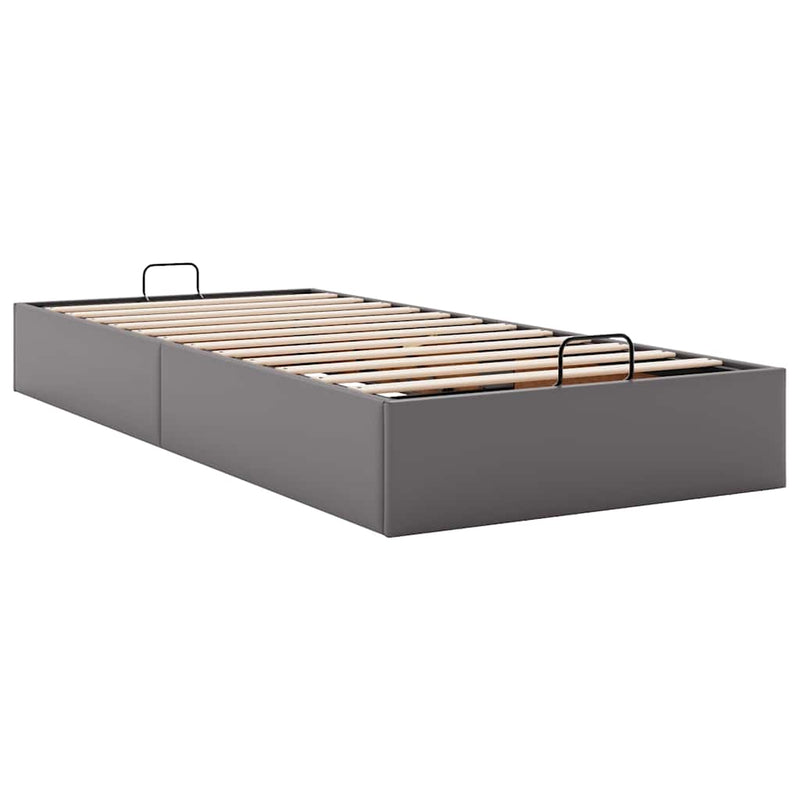 vidaXL Ottomán ágykeret matrac nélkül szürke 90x200 cm műbőr