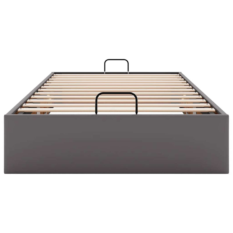vidaXL Ottomán ágykeret matrac nélkül szürke 90x200 cm műbőr