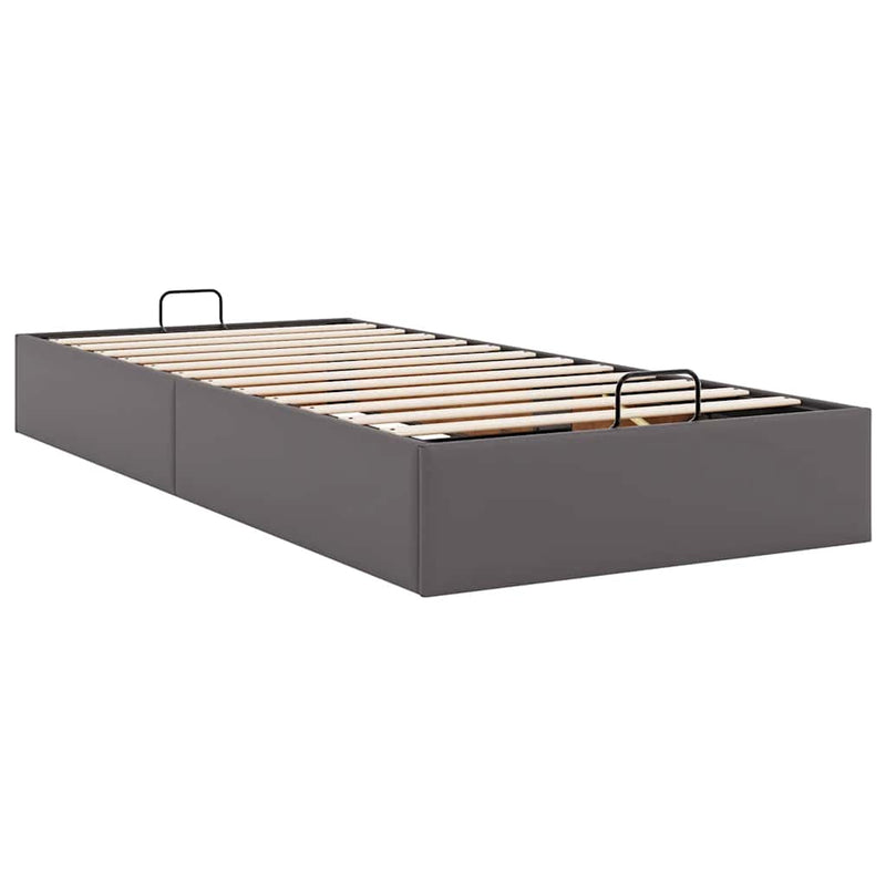 vidaXL Ottomán ágykeret matrac nélkül szürke 90x200 cm műbőr