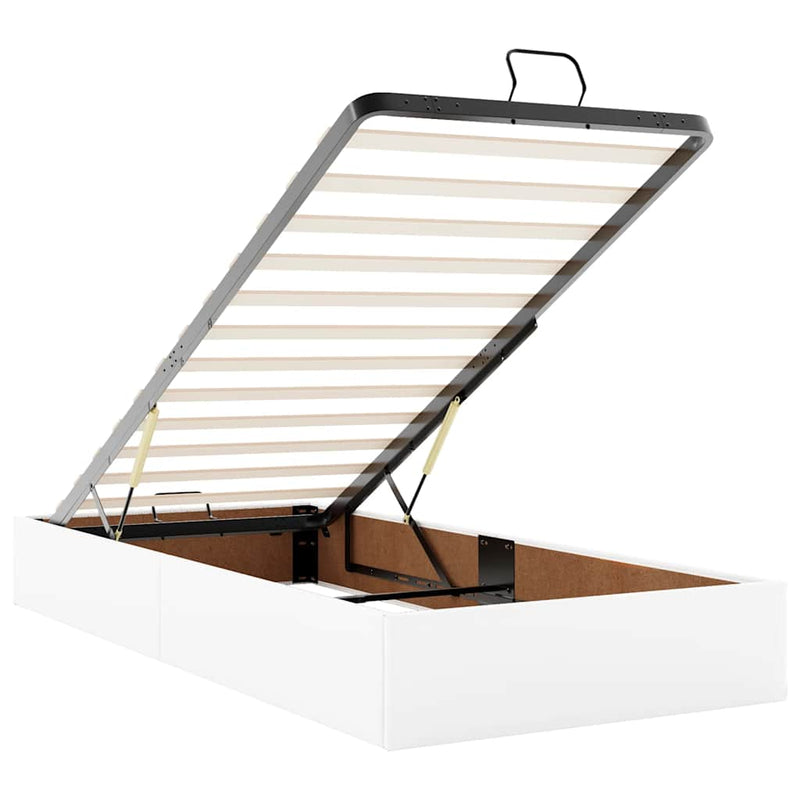 vidaXL Ottomán ágykeret matrac nélkül fehér 100x200 cm műbőr