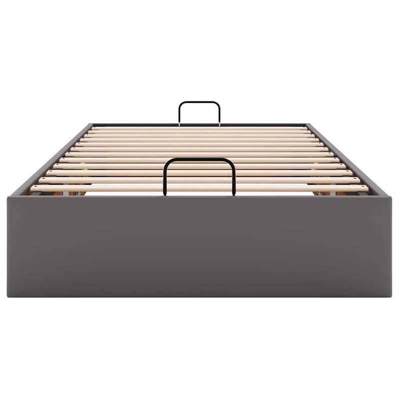 vidaXL Ottomán ágykeret matrac nélkül szürke 100x200 cm műbőr