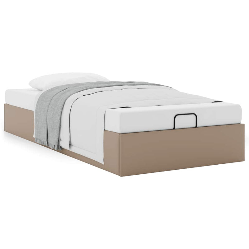 vidaXL Ottomán ágykeret matrac nélkül cappucino 100x200 cm műbőr