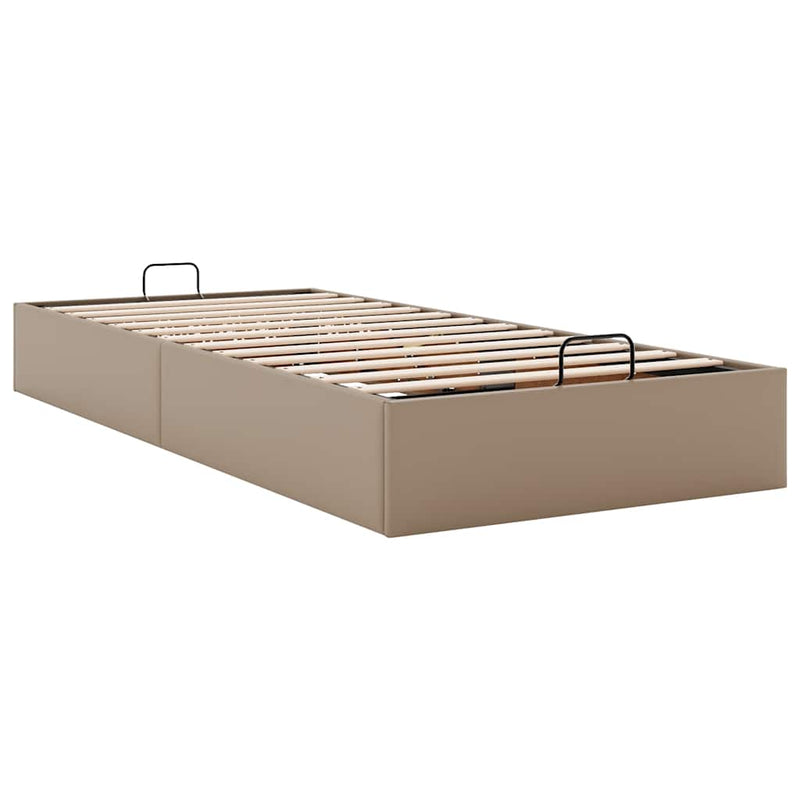 vidaXL Ottomán ágykeret matrac nélkül cappucino 100x200 cm műbőr