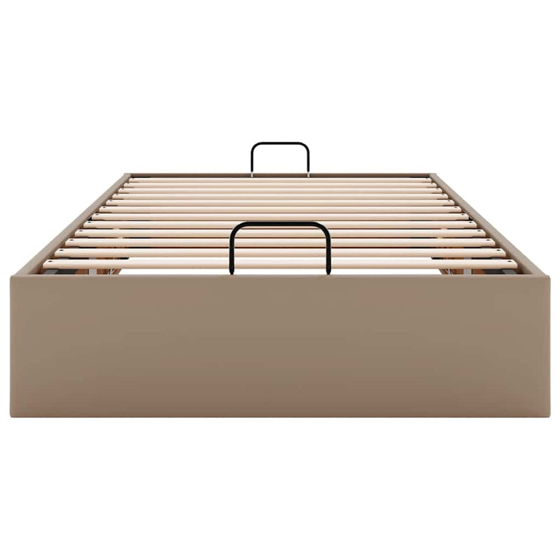 vidaXL Ottomán ágykeret matrac nélkül cappucino 100x200 cm műbőr