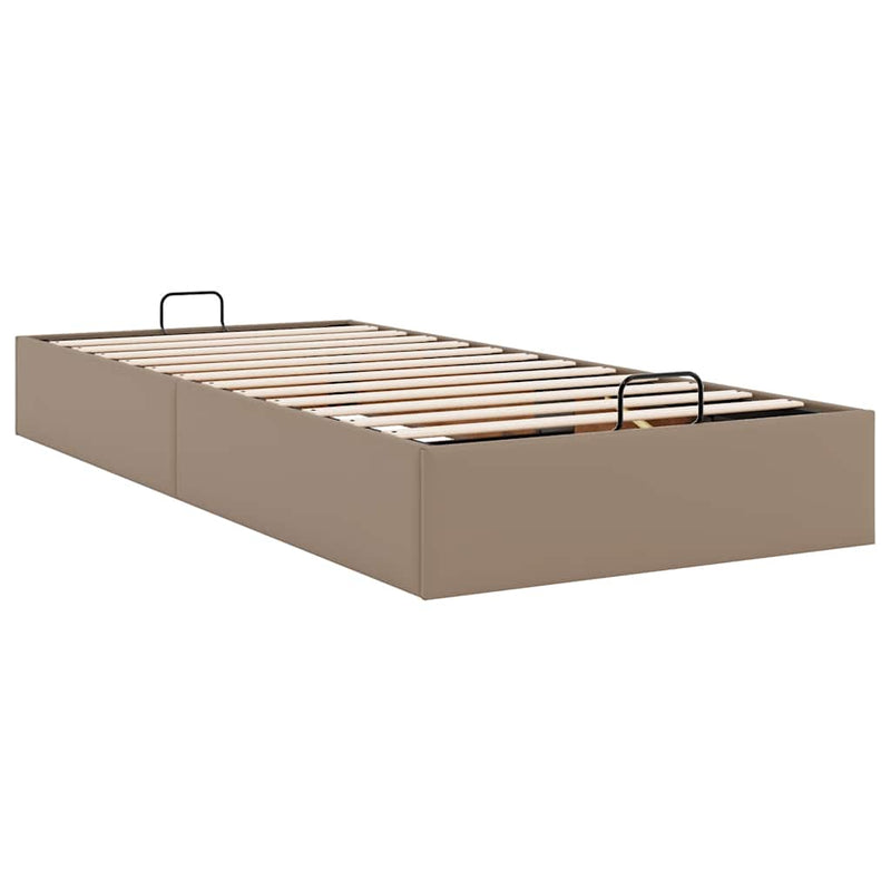vidaXL Ottomán ágykeret matrac nélkül cappucino 100x200 cm műbőr
