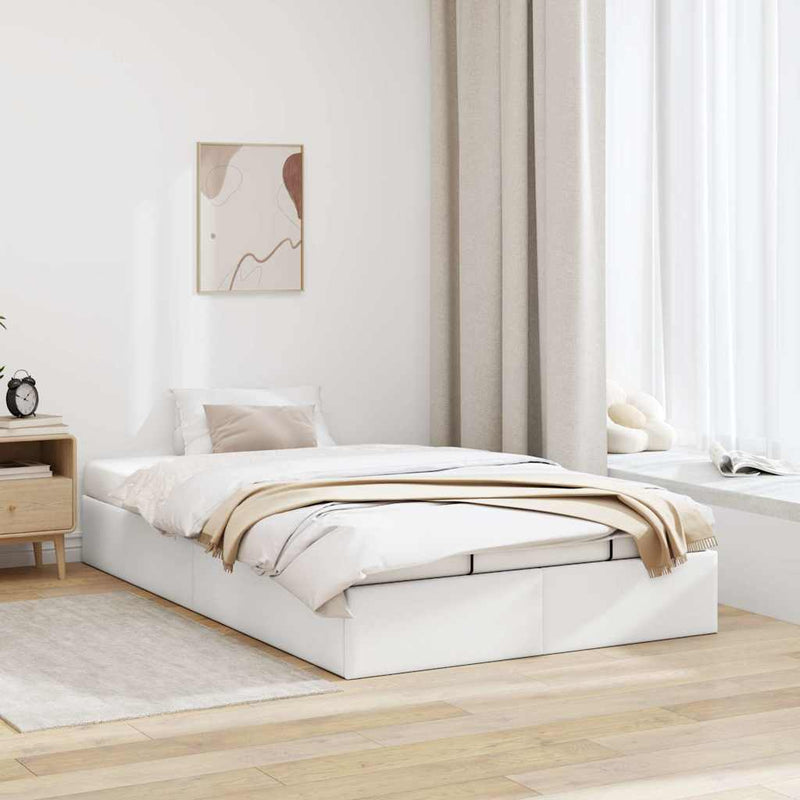 vidaXL Ottomán ágykeret matrac nélkül fehér 120x190 cm műbőr
