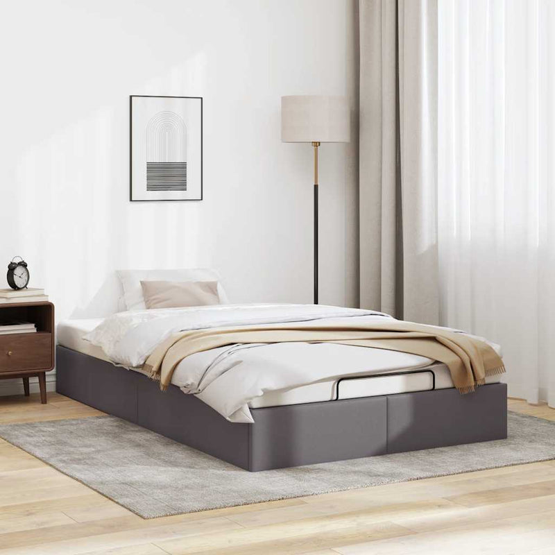 vidaXL Ottomán ágykeret matrac nélkül szürke 120x190 cm műbőr