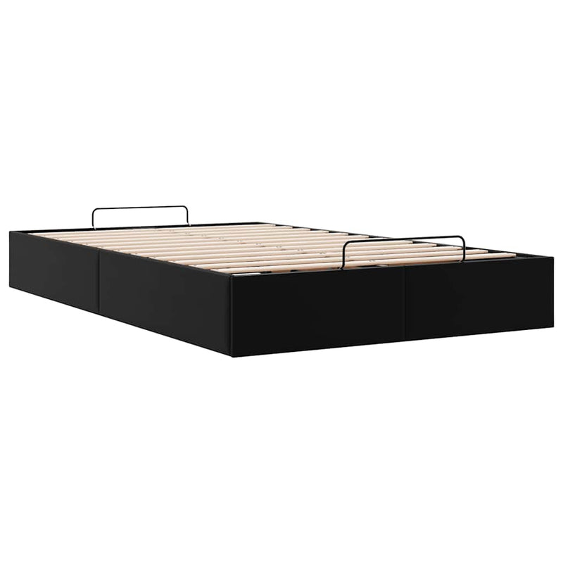 vidaXL Ottomán ágykeret matrac nélkül fekete 120x200 cm műbőr