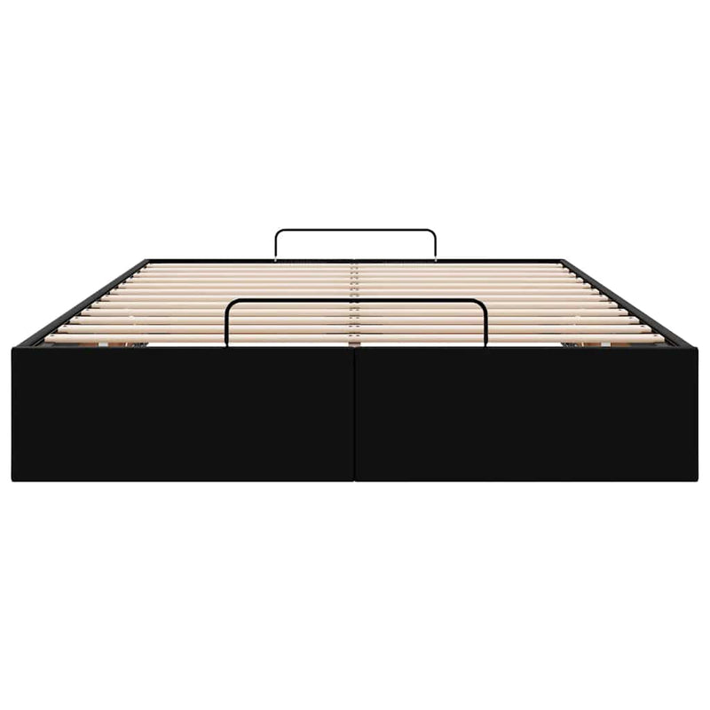 vidaXL Ottomán ágykeret matrac nélkül fekete 120x200 cm műbőr