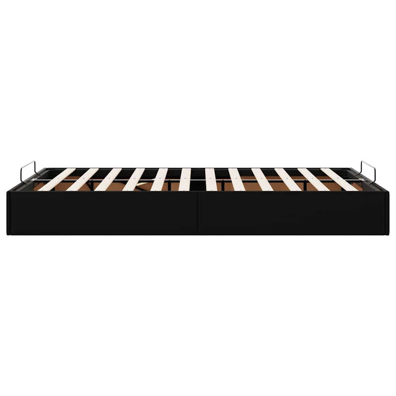 vidaXL Ottomán ágykeret matrac nélkül fekete 120x200 cm műbőr