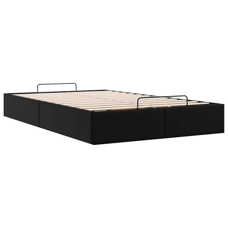 vidaXL Ottomán ágykeret matrac nélkül fekete 120x200 cm műbőr