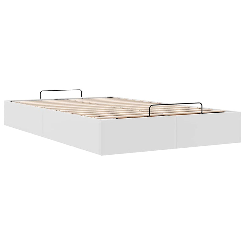 vidaXL Ottomán ágykeret matrac nélkül fehér 120x200 cm műbőr