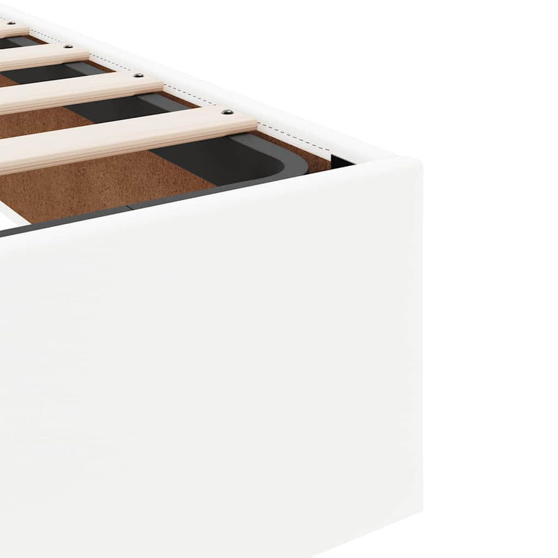 vidaXL Ottomán ágykeret matrac nélkül fehér 120x200 cm műbőr