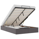 vidaXL Ottomán ágykeret matrac nélkül szürke 120x200 cm műbőr