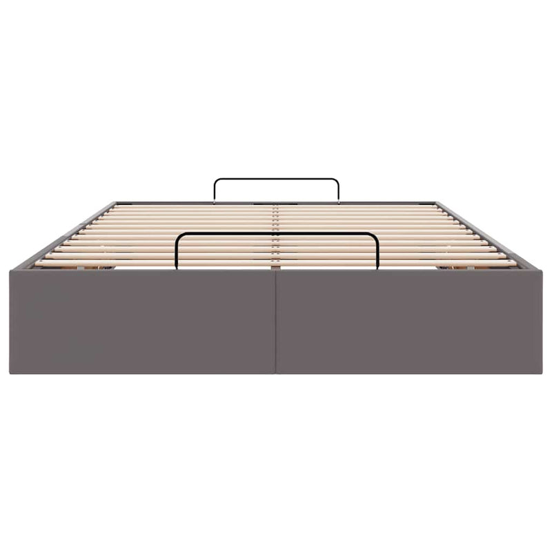 vidaXL Ottomán ágykeret matrac nélkül szürke 120x200 cm műbőr