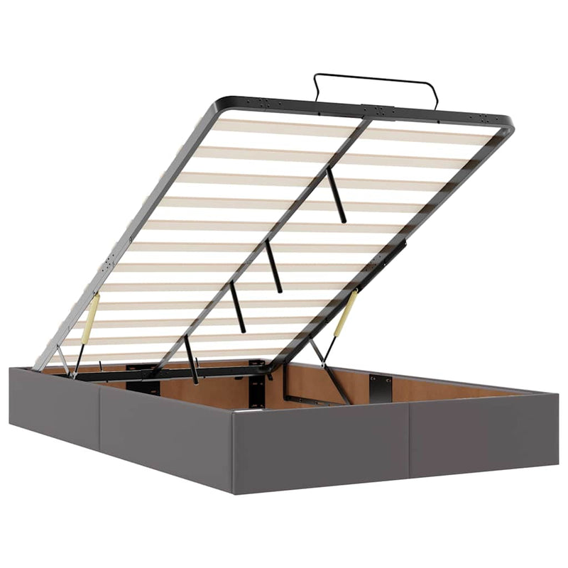 vidaXL Ottomán ágykeret matrac nélkül szürke 120x200 cm műbőr