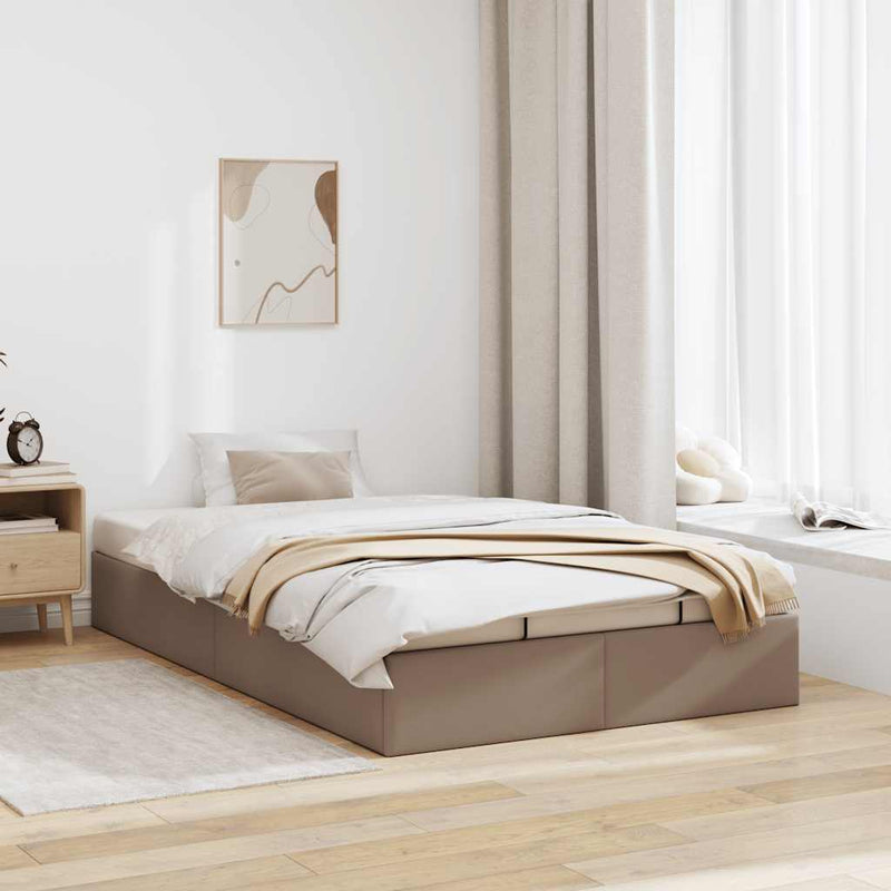 vidaXL Ottomán ágykeret matrac nélkül cappucino 120x200 cm műbőr