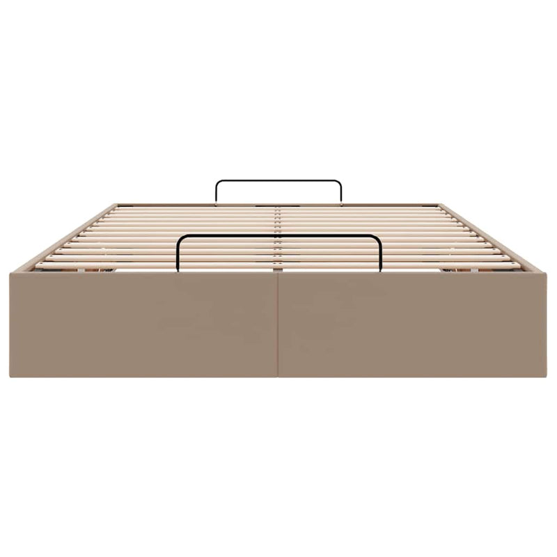 vidaXL Ottomán ágykeret matrac nélkül cappucino 120x200 cm műbőr